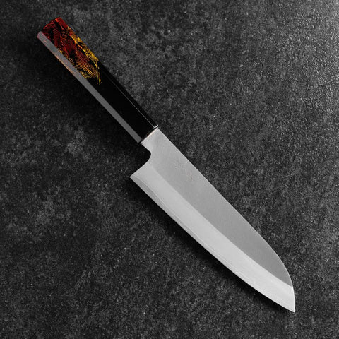 Santoku VG-1 Kasumi Fire Urushi Handle 180mm-[Musashi]-[Japanese-Kitchen-Knives]