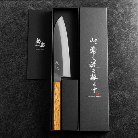 Santoku VG-1 Kasumi Oak Handle 180mm-[Musashi]-[Japanese-Kitchen-Knives]