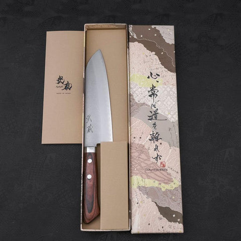 Santoku VG-1 Nashiji Western Mahogany Handle 165mm (6.5”)-[Musashi]-[Japanese-Kitchen-Knives]