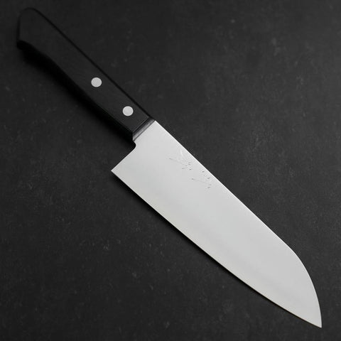 Santoku VG-1 Polished Dark Blue Western Handle 165mm (6.5”)-[Musashi]-[Japanese-Kitchen-Knives]