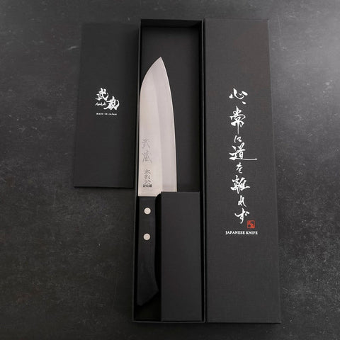 Santoku VG-1 Polished Western Black Handle 165mm (6.5”)-[Musashi]-[Japanese-Kitchen-Knives]