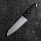 Santoku VG-1 Polished Western Black Handle 165mm（Tsuba-nashi) (6.5”)-[Musashi]-[Japanese-Kitchen-Knives]