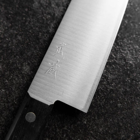 Santoku VG-1 Polished Western Black Handle 165mm（Tsuba-nashi) (6.5”)-[Musashi]-[Japanese-Kitchen-Knives]
