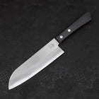 Santoku VG-1 Polished Western Black Handle 170mm (Tsuba Nashi) (6.7”)-[Musashi]-[Japanese-Kitchen-Knives]