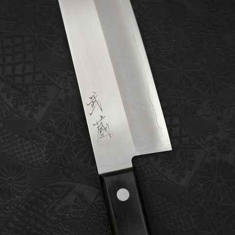 Santoku VG-1 Polished Western Black Handle 170mm (Tsuba Nashi) (6.7”)-[Musashi]-[Japanese-Kitchen-Knives]