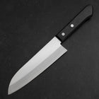 Santoku VG-1 Polished Western Black Handle 170mm (Tsuba-nashi) (6.7”)-[Musashi]-[Japanese-Kitchen-Knives]