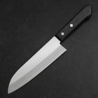 Santoku VG-1 Polished Western Black Handle 170mm (Tsuba-nashi)-[Musashi]-[Japanese-Kitchen-Knives]