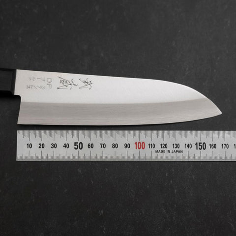 Santoku VG-1 Polished Western Black Handle 170mm (Tsuba-nashi)-[Musashi]-[Japanese-Kitchen-Knives]