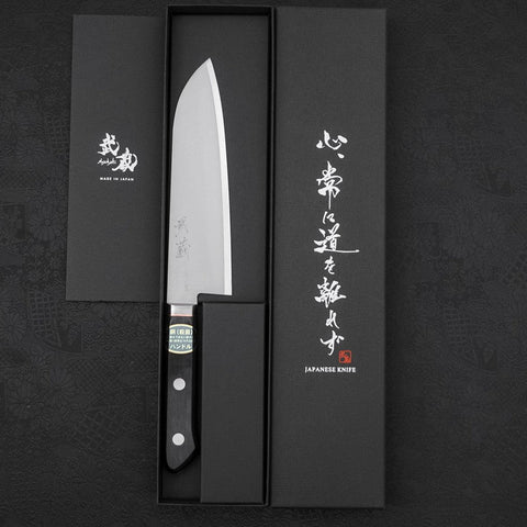 Santoku VG-1 Polished Western Copper Inlay Handle 165mm (6.5”)-[Musashi]-[Japanese-Kitchen-Knives]