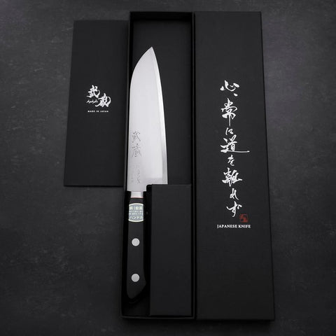 Santoku VG-1 Polished Western Copper Inlay Handle 165mm (6.5”)-[Musashi]-[Japanese-Kitchen-Knives]