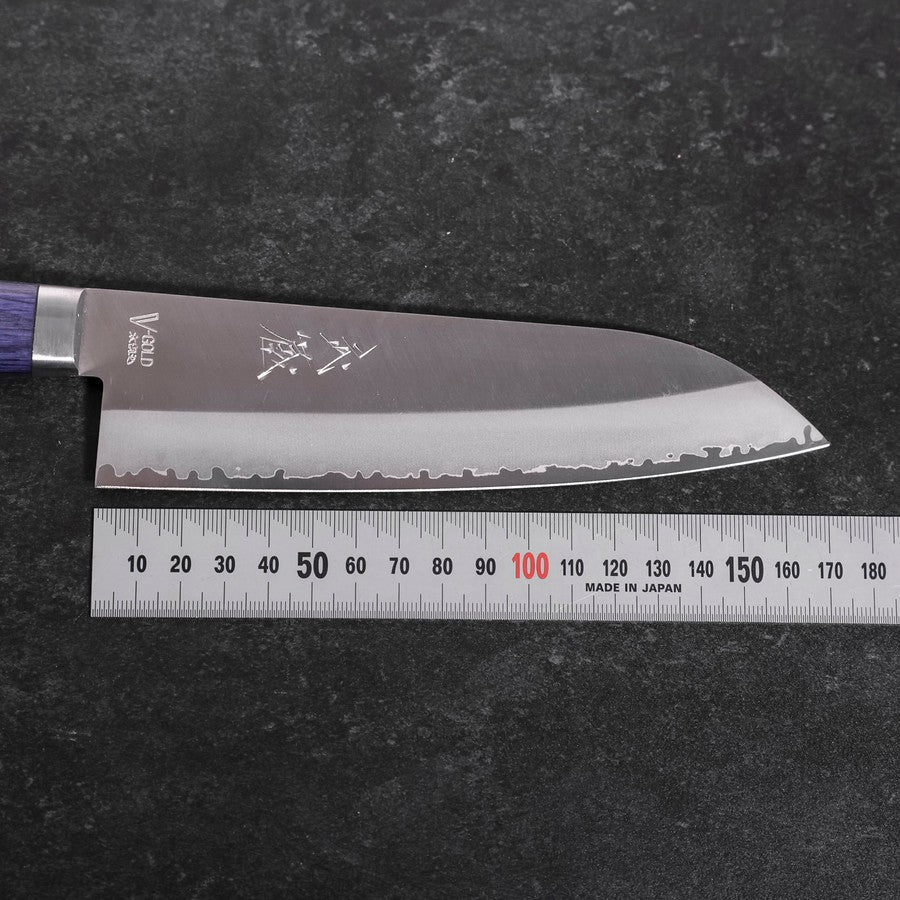 Santoku VG-1 Polished Western Mahogany Blue Handle 170mm