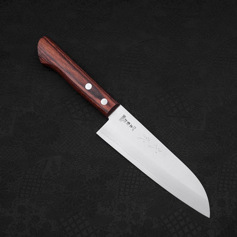 Santoku VG-1 Polished Western Mahogany Handle 140mm (5.5”)-[Musashi]-[Japanese-Kitchen-Knives]