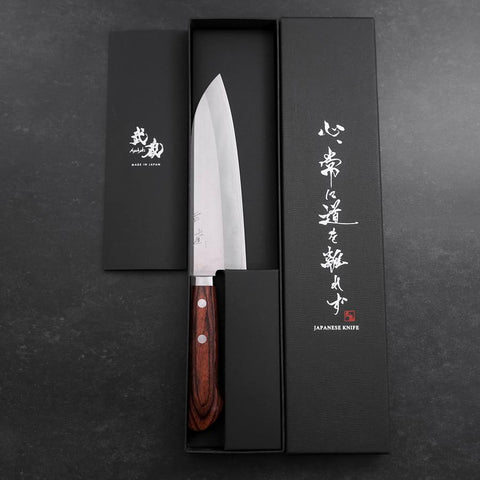 Santoku VG-1 Polished Western Mahogany Handle 165mm (6.5”)-[Musashi]-[Japanese-Kitchen-Knives]