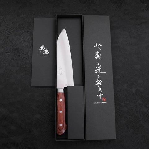 Santoku VG-1 Polished Western Mahogany Handle 170mm (6.7”)-[Musashi]-[Japanese-Kitchen-Knives]
