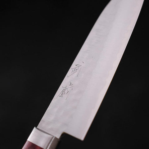 Santoku VG-1 Tsuchime Damascus Western Red Handle 130mm (5.1”)-[Musashi]-[Japanese-Kitchen-Knives]