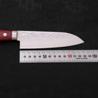 Santoku VG-1 Tsuchime Damascus Western Red Handle 130mm (5.1”)-[Musashi]-[Japanese-Kitchen-Knives]