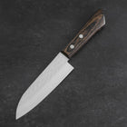 Santoku VG-1 Tsuchime Western Brown Mahogany Handle 130mm (Tsuba Nashi) (5.1”)-[Musashi]-[Japanese-Kitchen-Knives]
