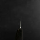 Santoku VG-1 Tsuchime Western Brown Mahogany Handle 130mm (Tsuba Nashi) (5.1”)-[Musashi]-[Japanese-Kitchen-Knives]