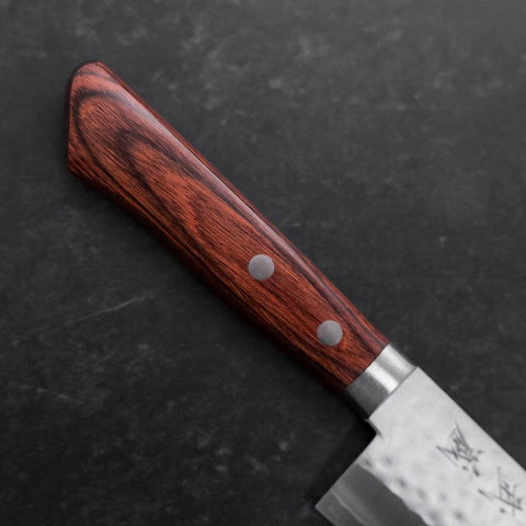 Santoku VG-1 Tsuchime Western Mahogany Handle 165mm (6.5”)-[Musashi]-[Japanese-Kitchen-Knives]