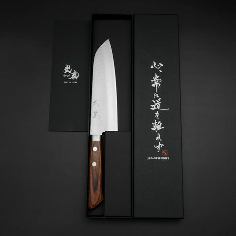 Santoku VG-1 Tsuchime Western Mahogany Handle 170mm-[Musashi]-[Japanese-Kitchen-Knives]