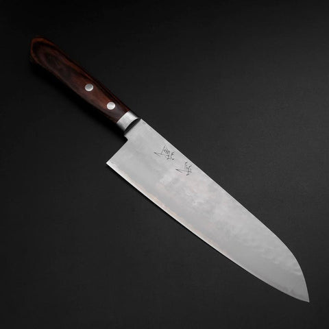 Santoku VG-1 Tsuchime Western Mahogany Handle 180mm (7”)-[Musashi]-[Japanese-Kitchen-Knives]
