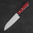 Santoku VG-1 Tsuchime Western Red Mahogany Handle 130mm (Tsuba Nashi) (5.1”)-[Musashi]-[Japanese-Kitchen-Knives]