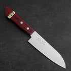 Santoku VG-1 Tsuchime Western Red Mahogany Handle 130mm (Tsuba Nashi) (5.1”)-[Musashi]-[Japanese-Kitchen-Knives]