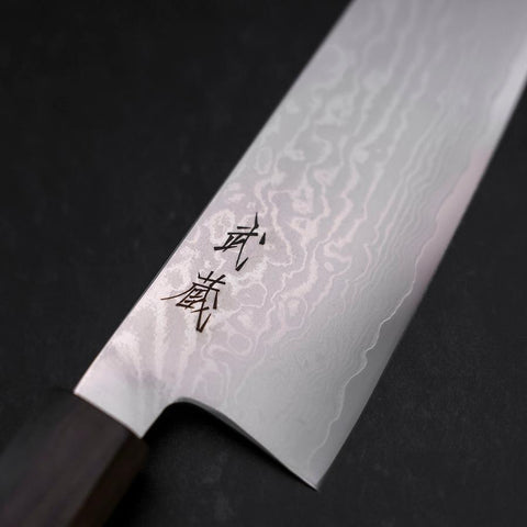 Santoku VG-10 Damascus Ashwood Handle 165mm (6.5”)-[Musashi]-[Japanese-Kitchen-Knives]
