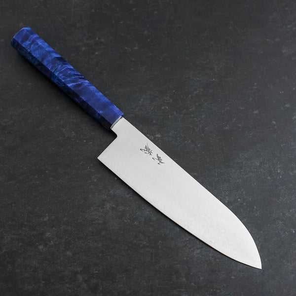 Santoku VG-10 Damascus Blue Birch Handle 180mm – MUSASHI