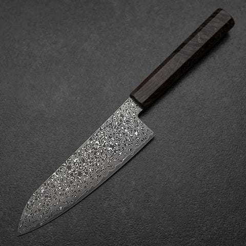 Santoku VG-10 Damascus Brown Birch Handle 165mm-[Musashi]-[Japanese-Kitchen-Knives]