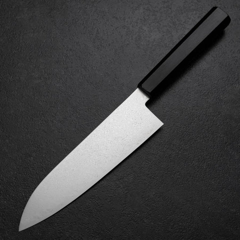 Santoku VG-10 Damascus Ebony Handle 180mm (7”)-[Musashi]-[Japanese-Kitchen-Knives]