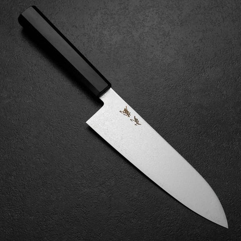 Santoku VG-10 Damascus Ebony Handle 180mm (7”)-[Musashi]-[Japanese-Kitchen-Knives]