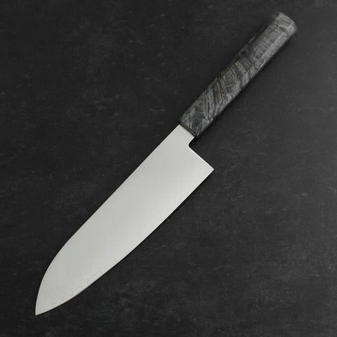 Santoku VG-10 Damascus Gray Birch Handle 180mm (7”)-[Musashi]-[Japanese-Kitchen-Knives]