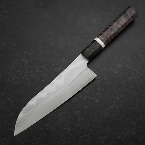Santoku VG-10 Damascus Maple Handle 180mm (7”)-[Musashi]-[Japanese-Kitchen-Knives]