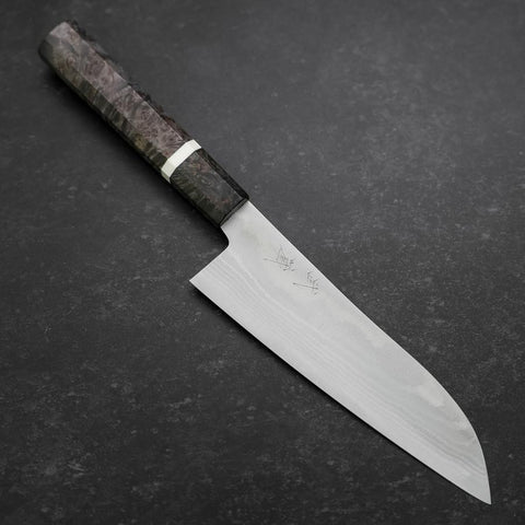 Santoku VG-10 Damascus Maple Handle 180mm (7”)-[Musashi]-[Japanese-Kitchen-Knives]