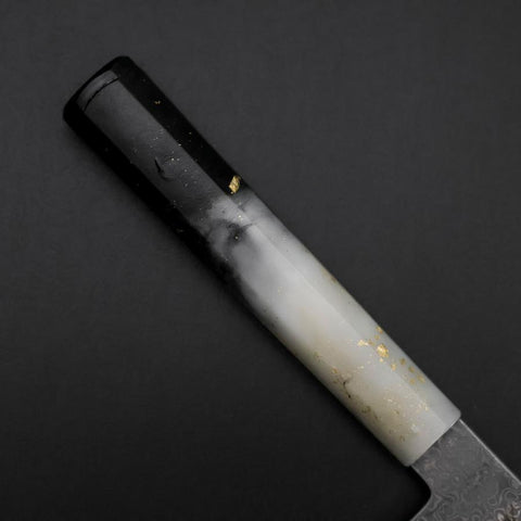 Santoku VG-10 Damascus Ocean White Black Gold Handle 165mm (6.5”)-[Musashi]-[Japanese-Kitchen-Knives]