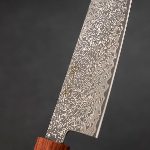 Santoku VG-10 Damascus Shitan Ebony Handle 165mm (6.5”)-[Musashi]-[Japanese-Kitchen-Knives]