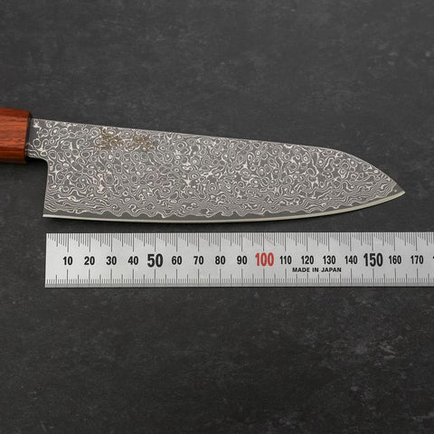 Santoku VG-10 Damascus Shitan Ebony Handle 165mm (6.5”)-[Musashi]-[Japanese-Kitchen-Knives]