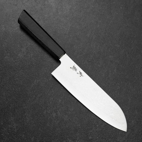 Santoku VG-10 Damascus Shitan Handle 170mm-[Musashi]-[Japanese-Kitchen-Knives]