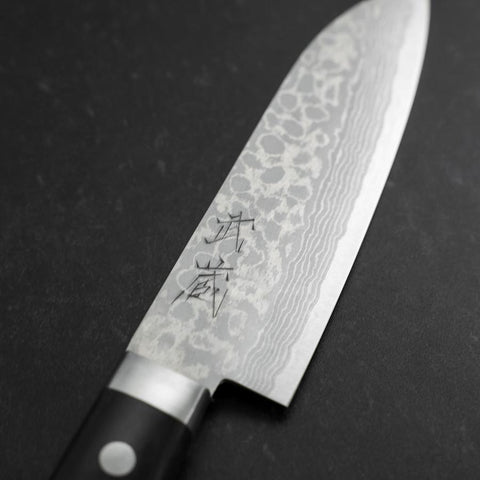 Santoku VG-10 Damascus Western Black Handle 135mm (5.3”)-[Musashi]-[Japanese-Kitchen-Knives]