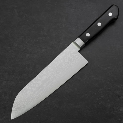 Santoku VG-10 Damascus Western Black Handle 170mm (6.7”)-[Musashi]-[Japanese-Kitchen-Knives]