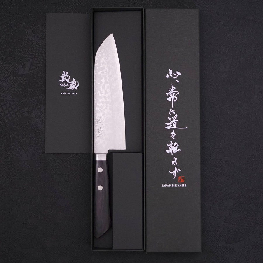 三徳 VG-10 ダマスカス 洋風黒柄 170mm – MUSASHI