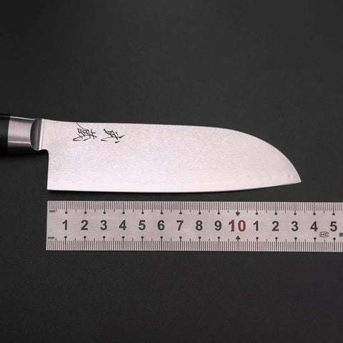 Santoku VG-10 Damascus Western Black Round Handle 135mm-[Musashi]-[Japanese-Kitchen-Knives]