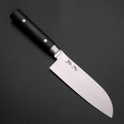 Santoku VG-10 Damascus Western Black Round Handle 135mm-[Musashi]-[Japanese-Kitchen-Knives]