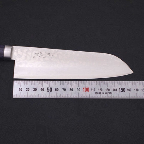 Santoku VG-10 Damascus Western Dark Blue Handle 170mm (6.7”)-[Musashi]-[Japanese-Kitchen-Knives]
