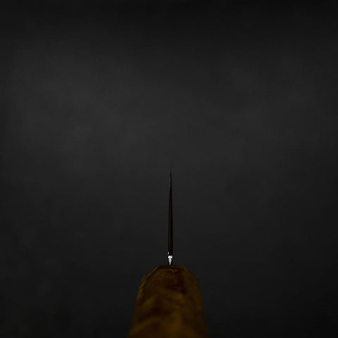 Santoku VG-10 Damascus Yellow-Brown Birch Handle 180mm-[Musashi]-[Japanese-Kitchen-Knives]