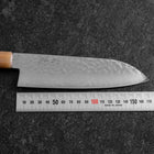 Santoku VG-10 Mirror Tsuchime Damascus Buffalo Dark Pink Maple Handle 170mm (6.7”)-[Musashi]-[Japanese-Kitchen-Knives]