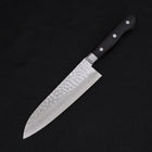 Santoku VG-10 Mirror Tsuchime Damascus Western Black Handle 180mm (7”)-[Musashi]-[Japanese-Kitchen-Knives]