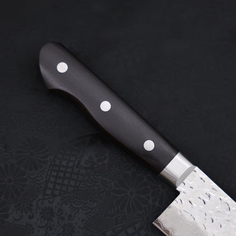 Santoku VG-10 Mirror Tsuchime Damascus Western Black Handle 180mm (7”)-[Musashi]-[Japanese-Kitchen-Knives]