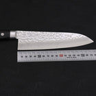 Santoku VG-10 Mirror Tsuchime Damascus Western Black Handle 180mm (7”)-[Musashi]-[Japanese-Kitchen-Knives]